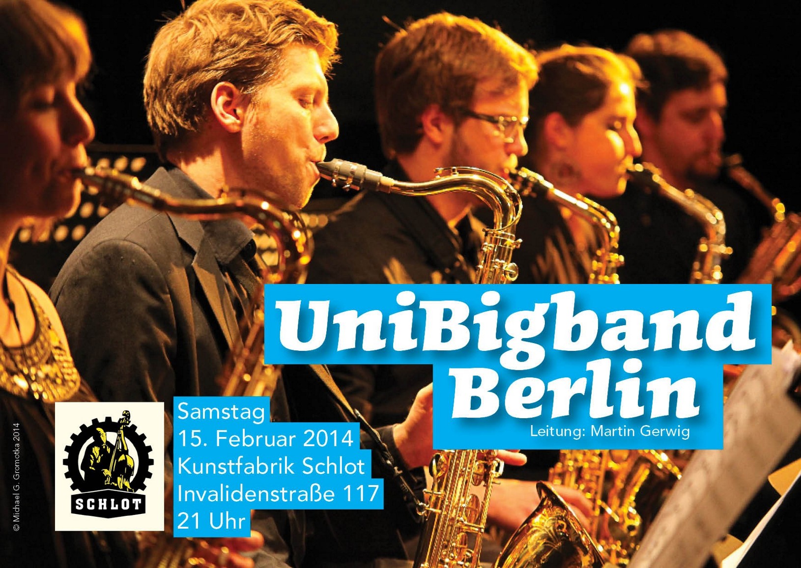 Flyer Uni BigBand Berlin 2014 im Schlot